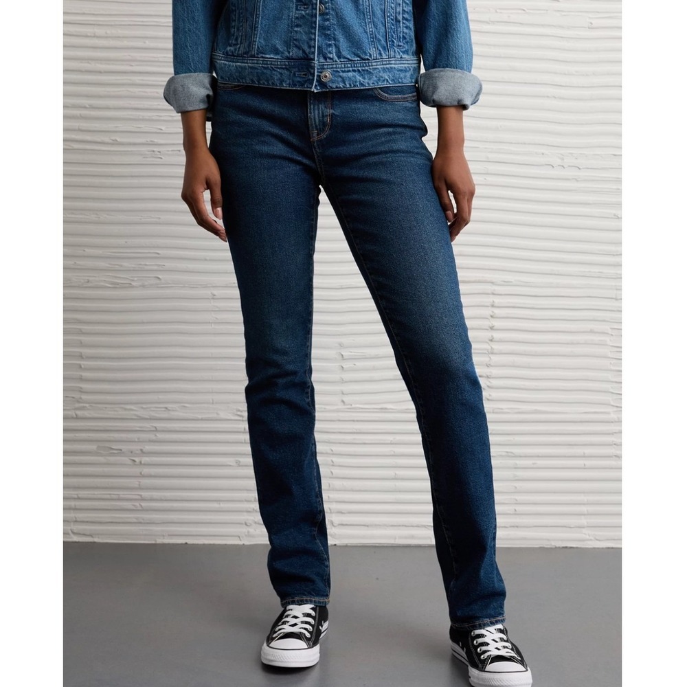 American Eagle Womens‎ Stretch Skinny Mid-Rise Jeans Darkest Dazzler NWT Size 0